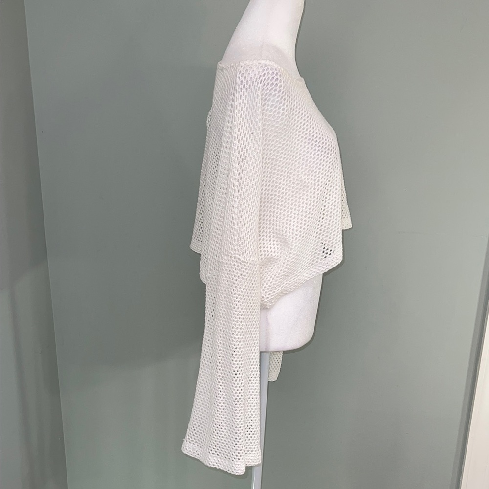 Molly Bracken White Knit Top and Shorts Ensemble Swim Cover up Sz L - Picture 7 of 11